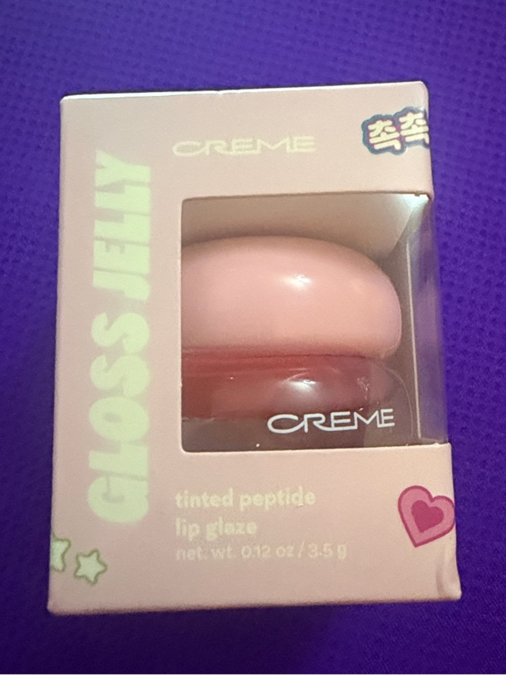 CREME Gloss Jelly Tinted Peptide Lip Glaze - Pink